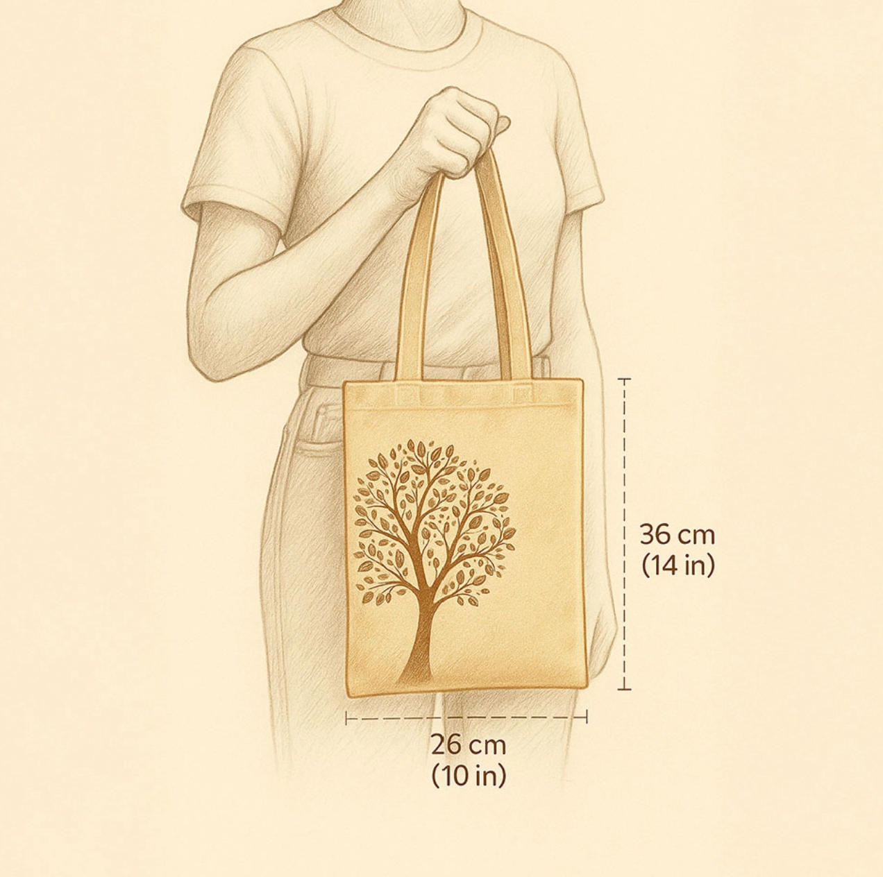 حقيبة قماش صديقة للبيئة بحامل - وسط - 5 قطع فارغة