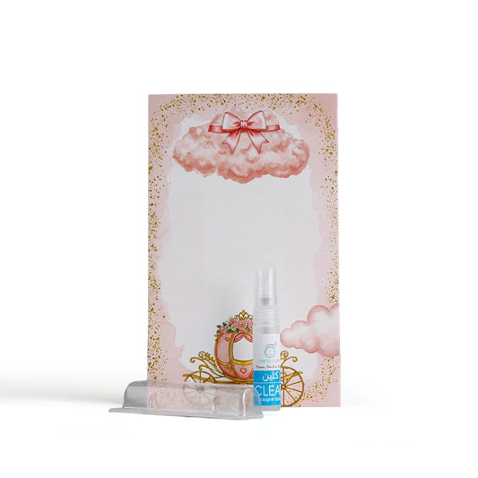 مجموعة توزيعات المواليد لون وردي بدون نصوص - ميني عطر كلين ( 5 قطع )