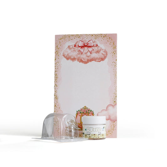 مجموعة توزيعات المواليد لون وردي بدون نصوص - ميني زبدة الجسم فانيلا ( 5 قطع )