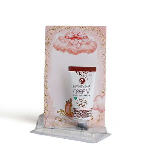 مجموعة توزيعات المواليد لون وردي بدون نصوص - ميني كريم اليد عرق السوس ( 5 قطع )