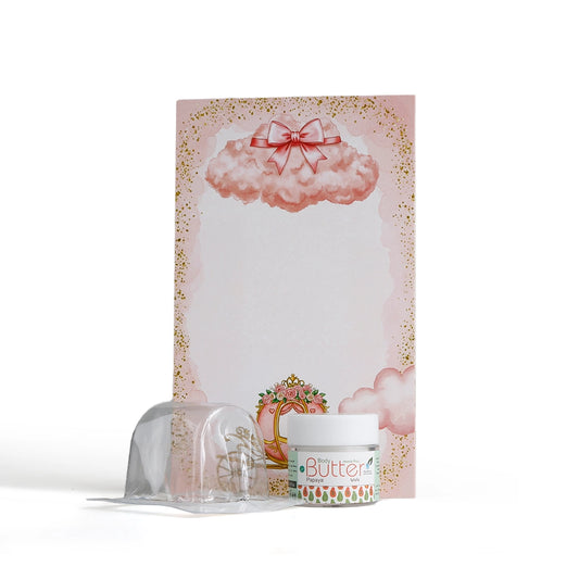 مجموعة توزيعات المواليد لون وردي بدون نصوص - ميني زبدة الجسم بابايا ( 5 قطع )