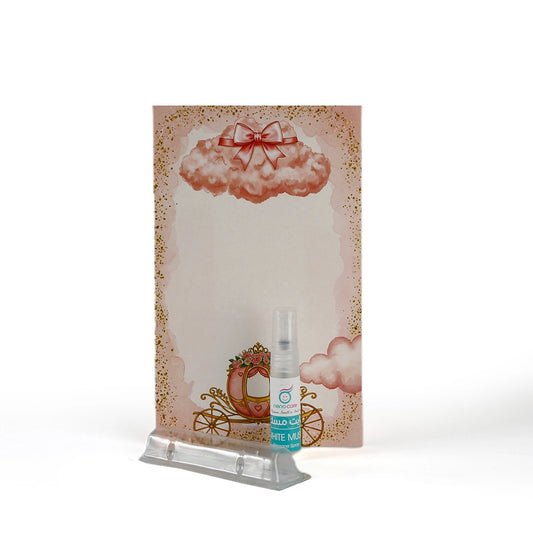 مجموعة توزيعات المواليد لون وردي بدون نصوص - ميني عطر وايت مسك ( 5 قطع )