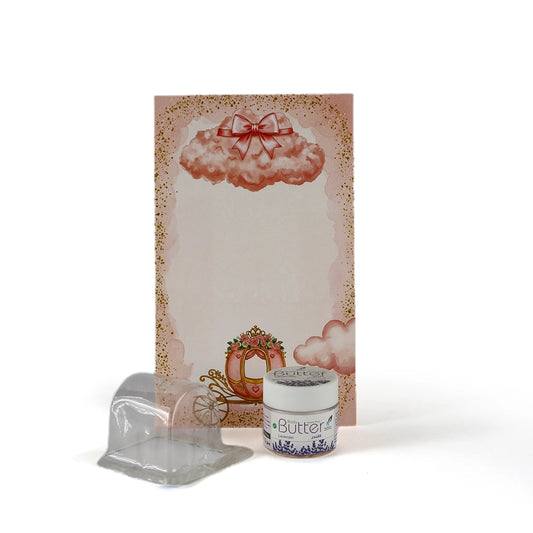 مجموعة توزيعات المواليد لون وردي بدون نصوص - ميني زبدة الجسم لافندر ( 5 قطع )