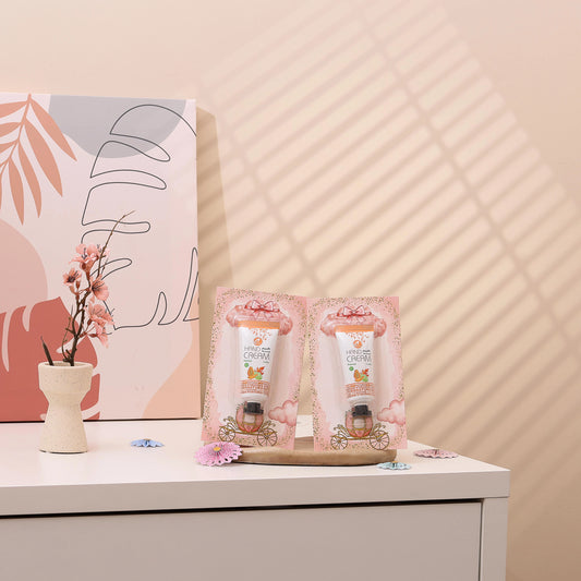 مجموعة توزيعات المواليد لون وردي بدون نصوص - ميني كريم اليد بابايا ( 5 قطع )