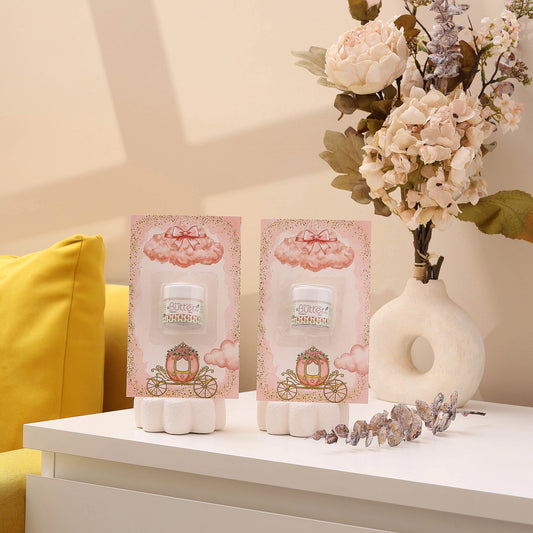 مجموعة توزيعات المواليد لون وردي بدون نصوص - ميني زبدة الجسم بابايا ( 5 قطع )