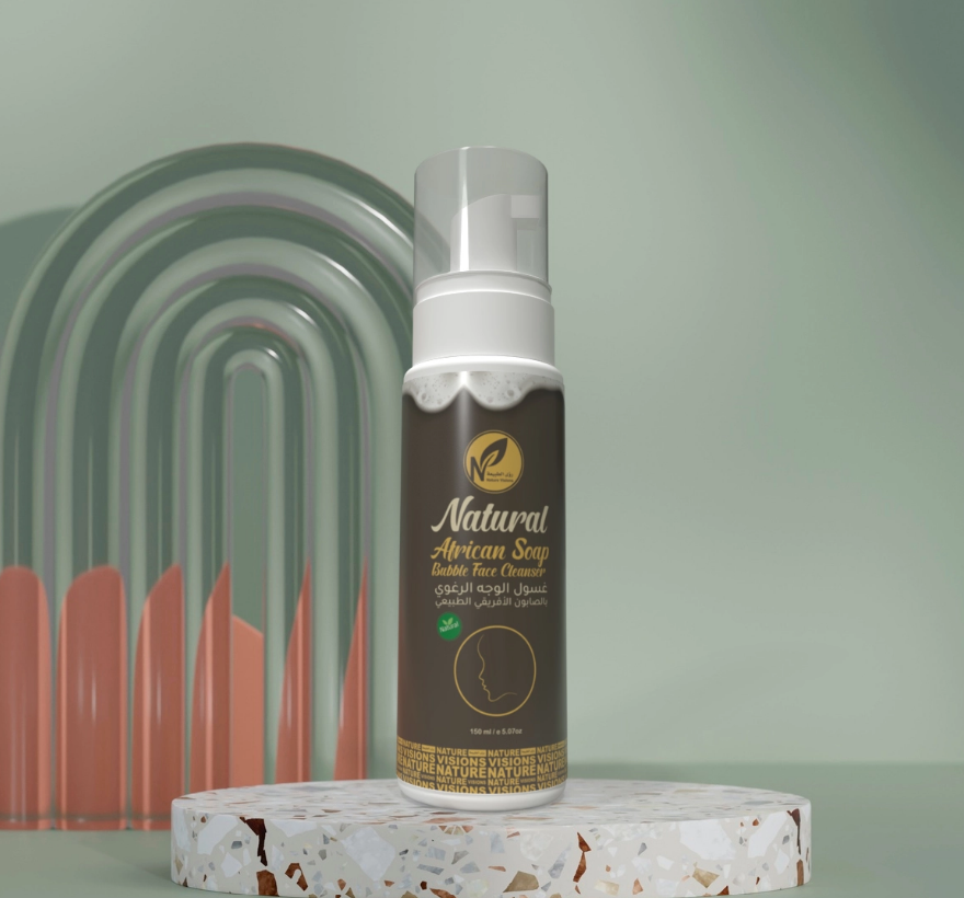 غسول الوجه الرغوي بالصابون الأفريقي الطبيعي